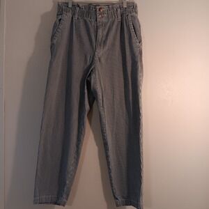 Universal Thread Blue Striped High Rise Paperbag Waist Pants Size 10